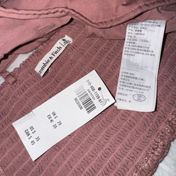 Cinch Front Cropped Cami from Abercrombie & Fitch in size Medium in Dusty Rose - Picture 5 of 6